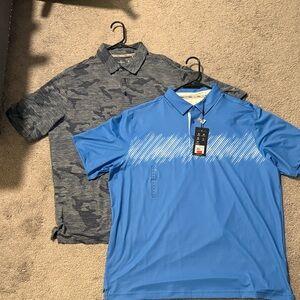 Walter Hagen Men's Camouflage Navy and Vibrant Blue Polo Set